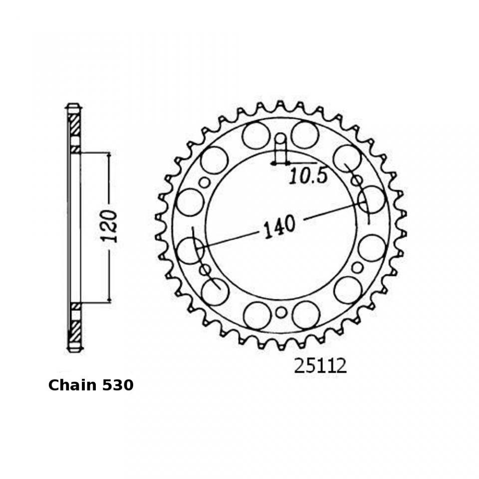 Couronne transmission Sifam pour moto Suzuki 750 Gsx-R 1996 à 1997 43 dts P 530