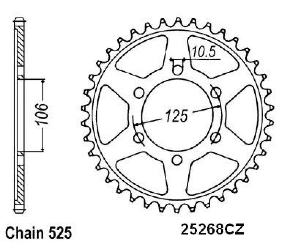 Couronne de transmission Sifam pour Moto Triumph 675 Street Triple R 2009 à 2017 Neuf