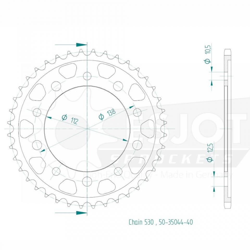 Couronne de transmission Esjot pour Moto Honda 1100 Cb Rs 2017 à 2019 Neuf