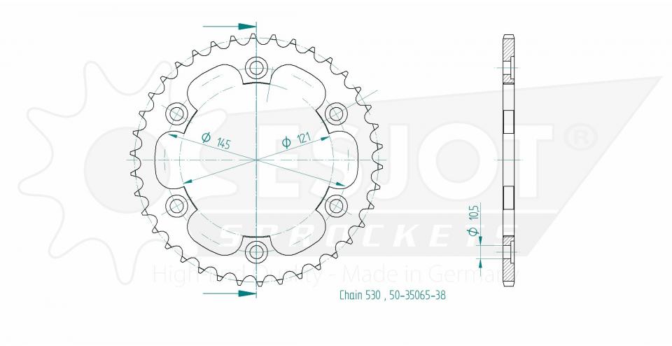 Couronne de transmission Esjot pour Moto ROYAL ENFIELD 500 Classic 2017 à 2020 Neuf