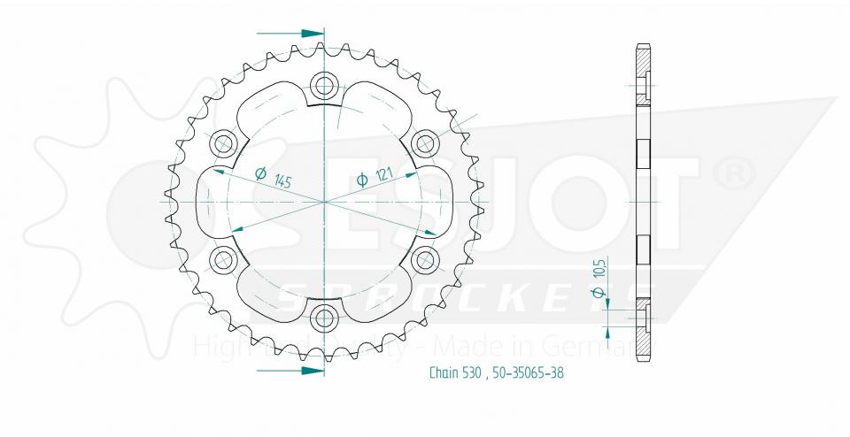 Couronne de transmission Esjot pour Moto ROYAL ENFIELD 500 Classic 2017 à 2020 Neuf