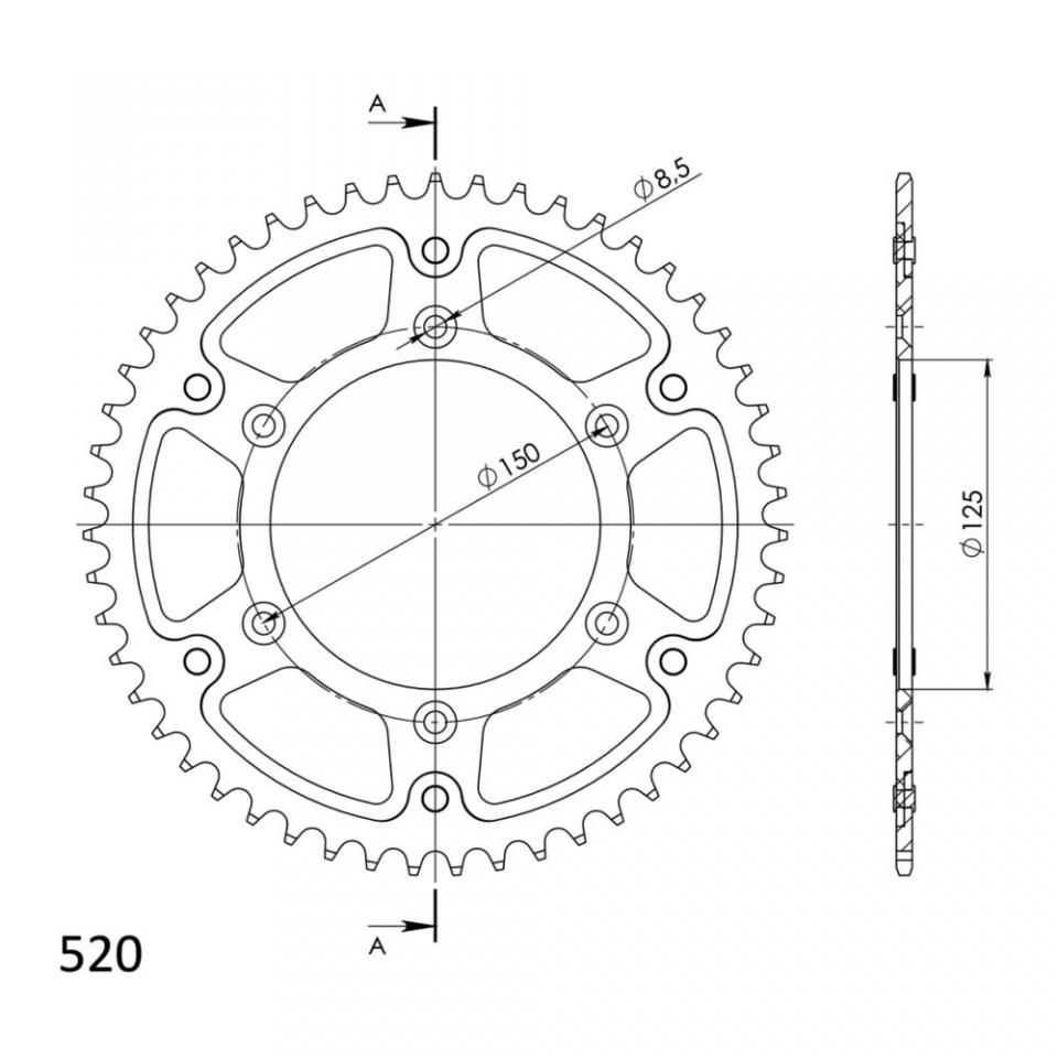 Couronne de transmission SUPERSPROX pour moto KTM 125 EXC 2007 à 2011 Neuf