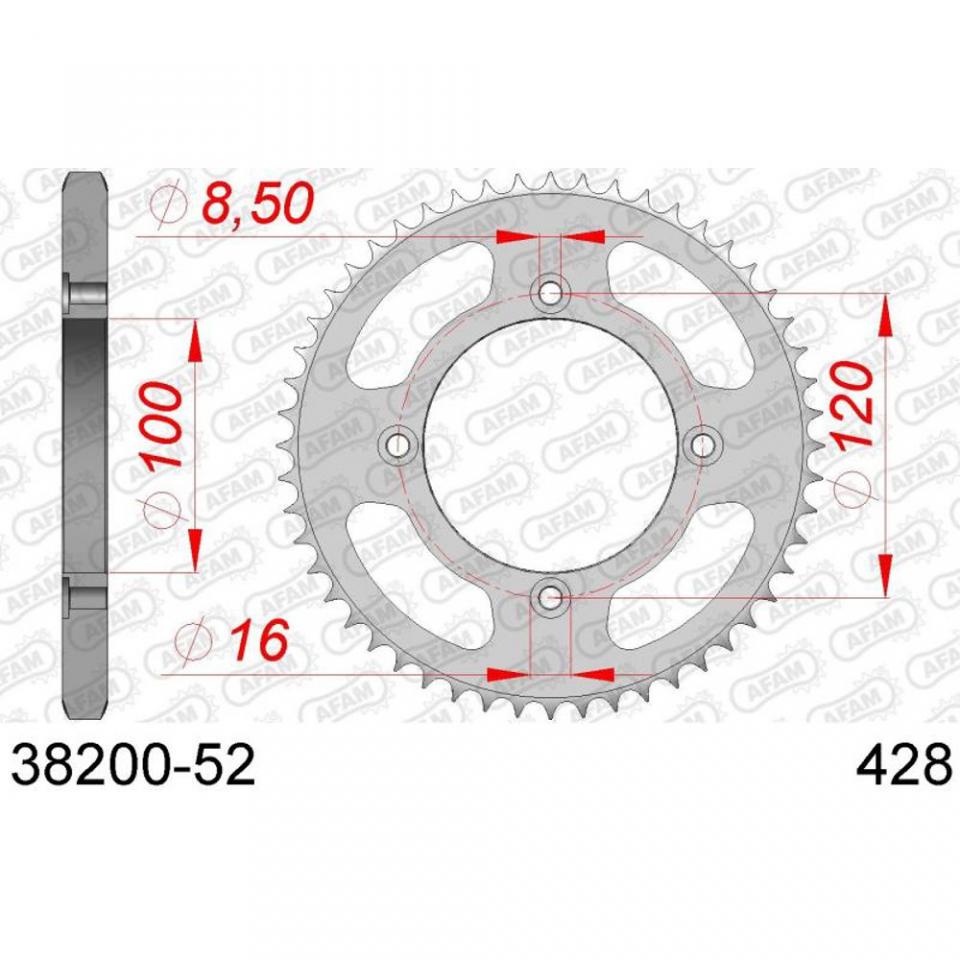 Couronne de transmission Afam pour Moto Beta 50 RR enduro 2006 à 2017 Neuf