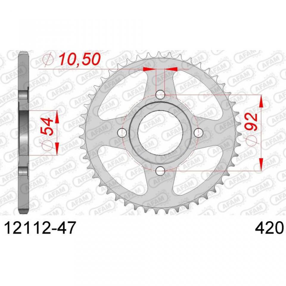 Couronne de transmission Afam pour Moto MBK 50 X-Power 1998 à 1999 Neuf