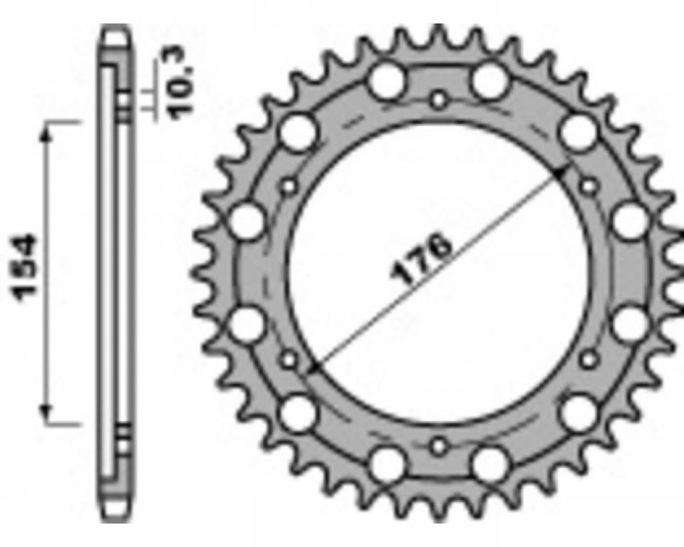 Couronne de transmission PBR pour moto Honda 1000 CBR 4562 43 C45 43dts Neuf