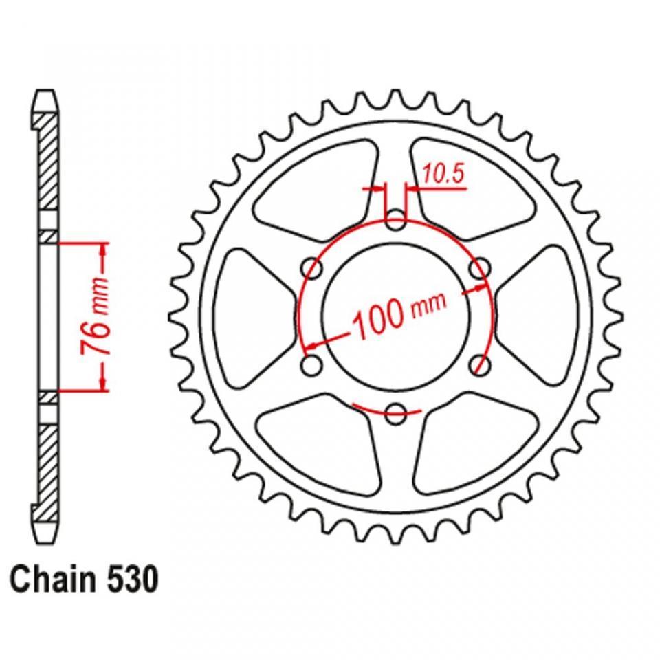 Couronne de transmission PBR pour moto Husaberg 570 FE 45dts P530 Al76mm Neuf