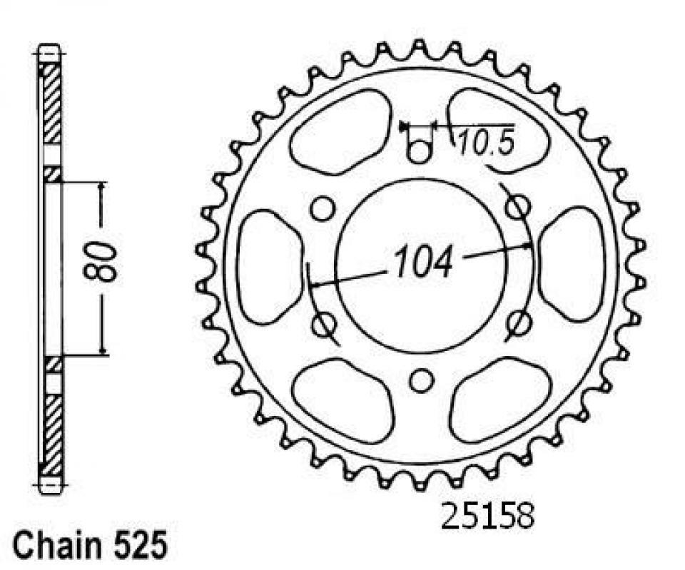 Couronne de transmission PBR pour moto Kawasaki 900 Z RS ABS 42dts P525 Neuf