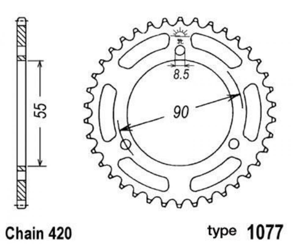 Couronne de transmission BIHR pour moto Rieju 50 RS2 Naked 47dts Pas 420 Neuf