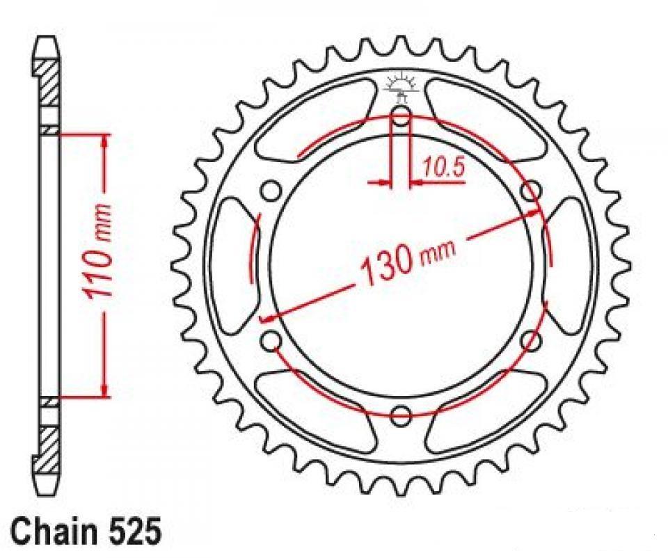 Couronne de transmission PBR pour Moto Yamaha 850 Mt-09 Tracer 2015 à 2020 4385 45 C45 / 45dts P525 Al110 Neuf