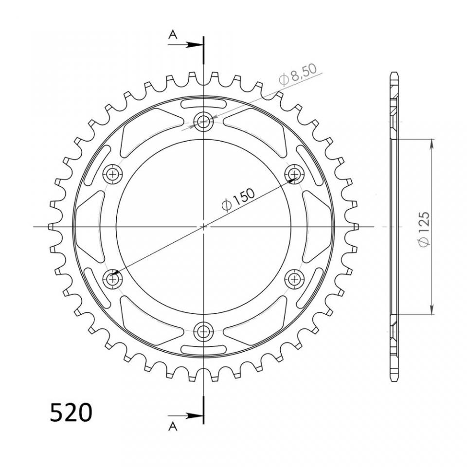 Couronne transmission SUPERSPROX pour moto Gas gas 700 SM Après 2022 42 dts P520