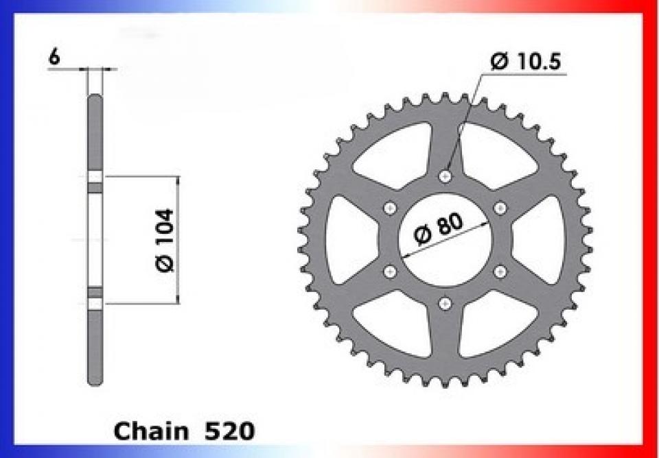 Couronne transmission FE pour Kawasaki 650 Er-6 F Sans Abs 45 dts P520 Neuf en destockage