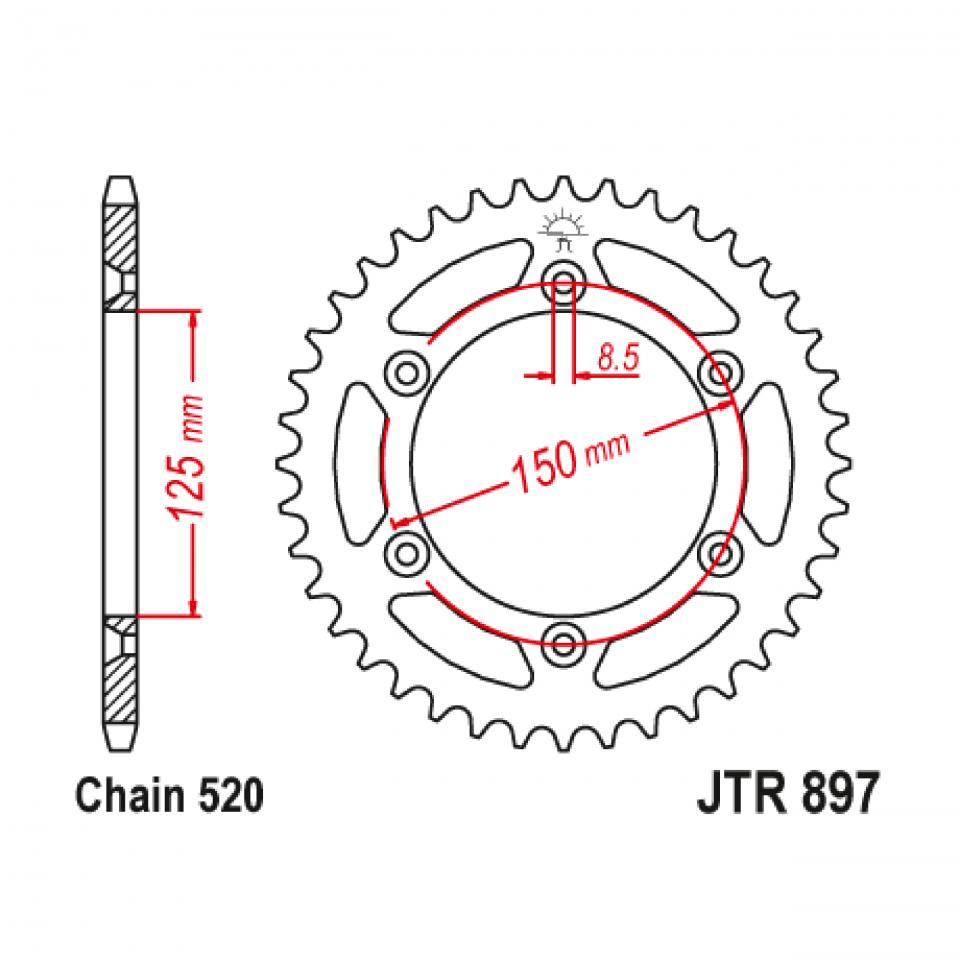 Couronne de transmission JT Sprockets pour Auto Neuf