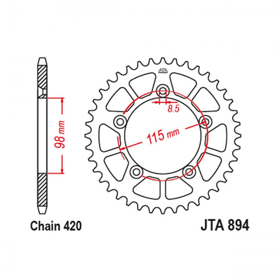 Couronne de transmission JT Sprockets pour Auto Neuf