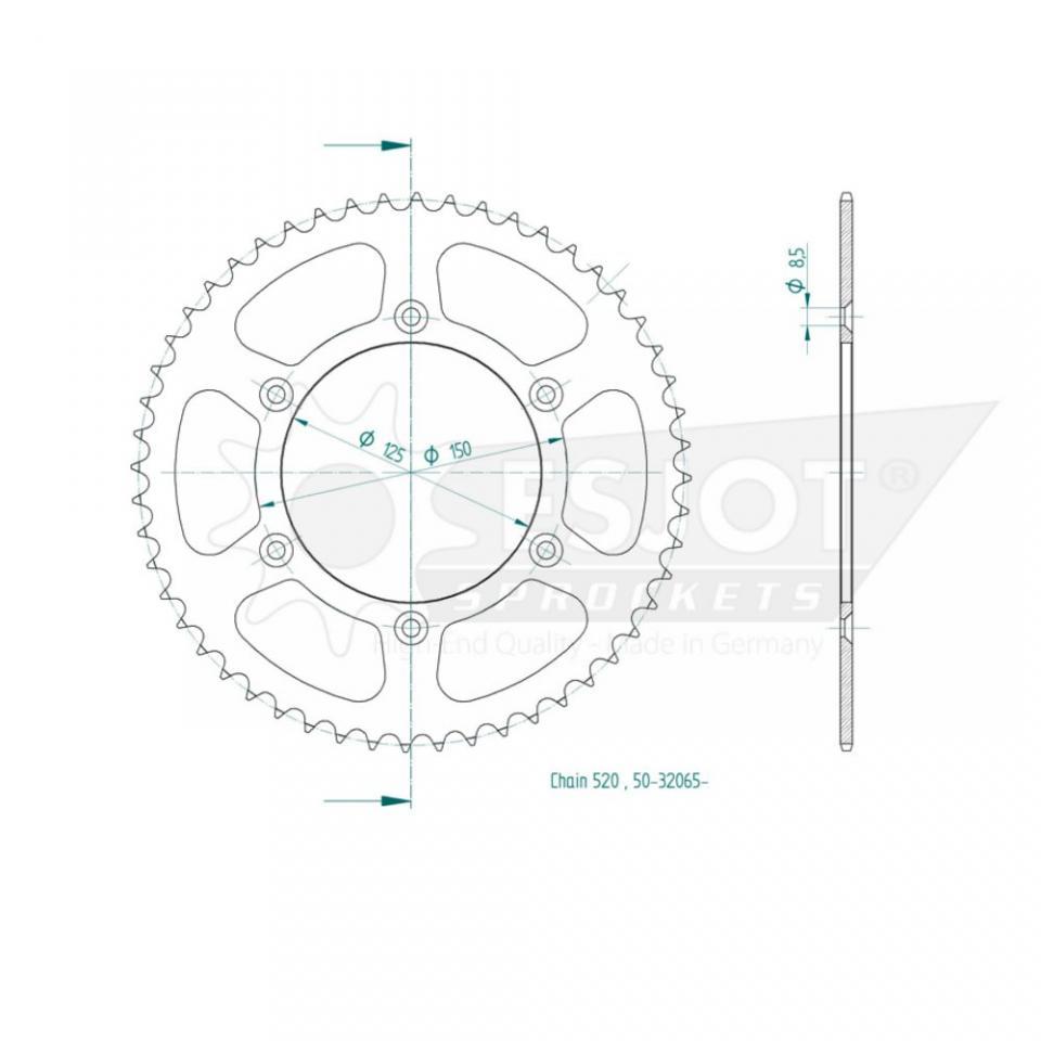 Couronne transmission Esjot pour moto Husaberg 350 FC 2000 à 2001 48 dts Occas