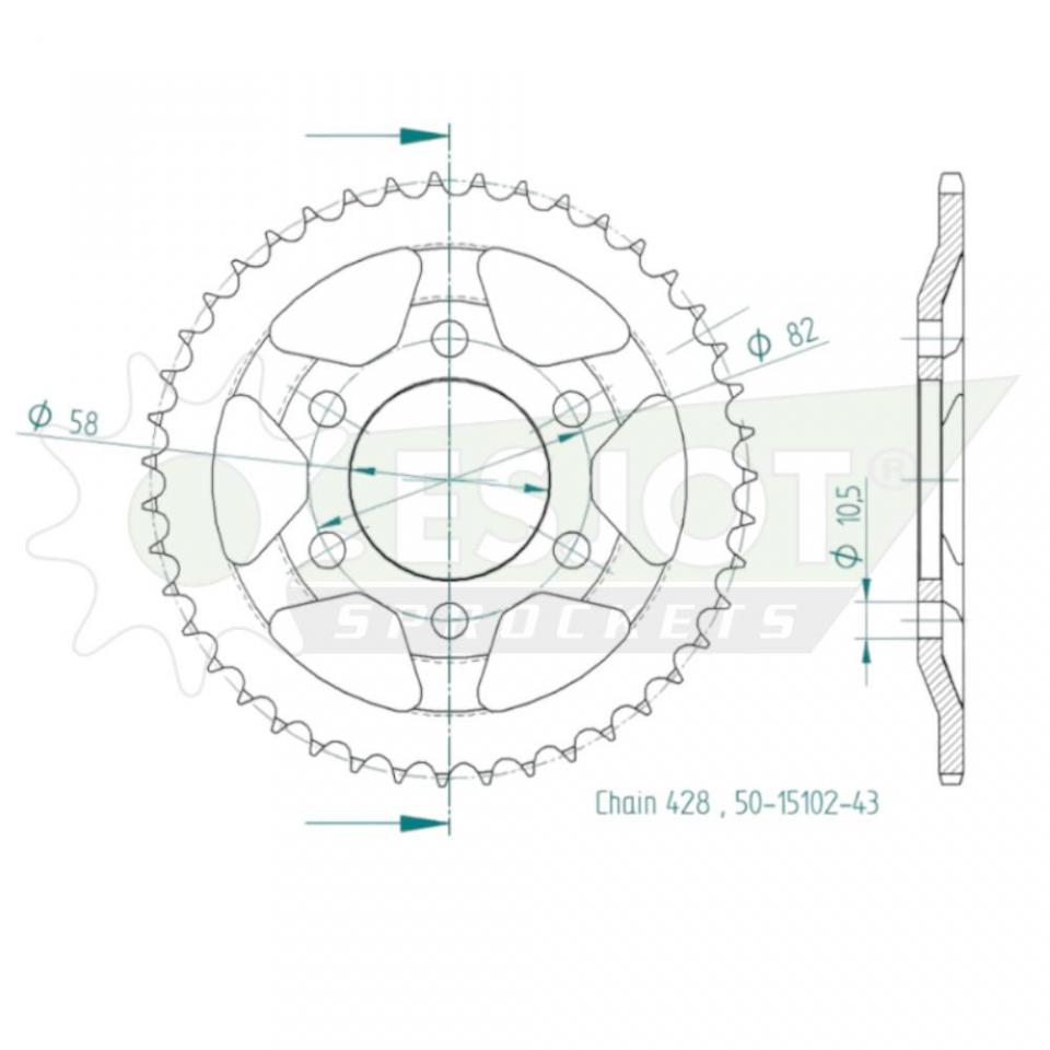 Couronne de transmission Esjot pour Moto Chinois 125 motocycle Neuf