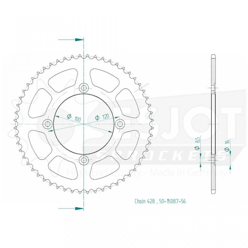 Couronne de transmission Esjot pour Moto Benelli 125 Leoncino 2022 à 2025 Neuf