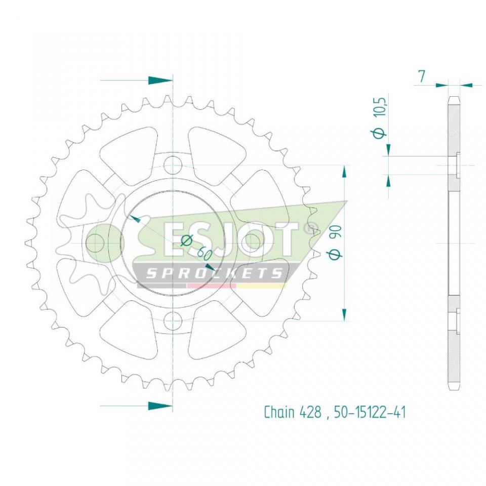 Couronne de transmission Esjot pour Moto Keeway 125 Superlight 2012 à 2024 Neuf