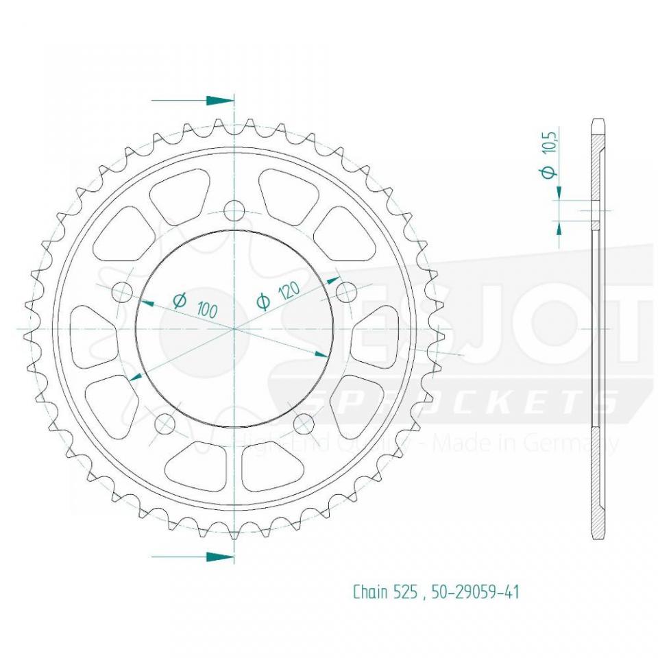 Couronne de transmission Esjot pour Moto Aprilia 1100 RSV4 Factory 2018 à 2025 Neuf