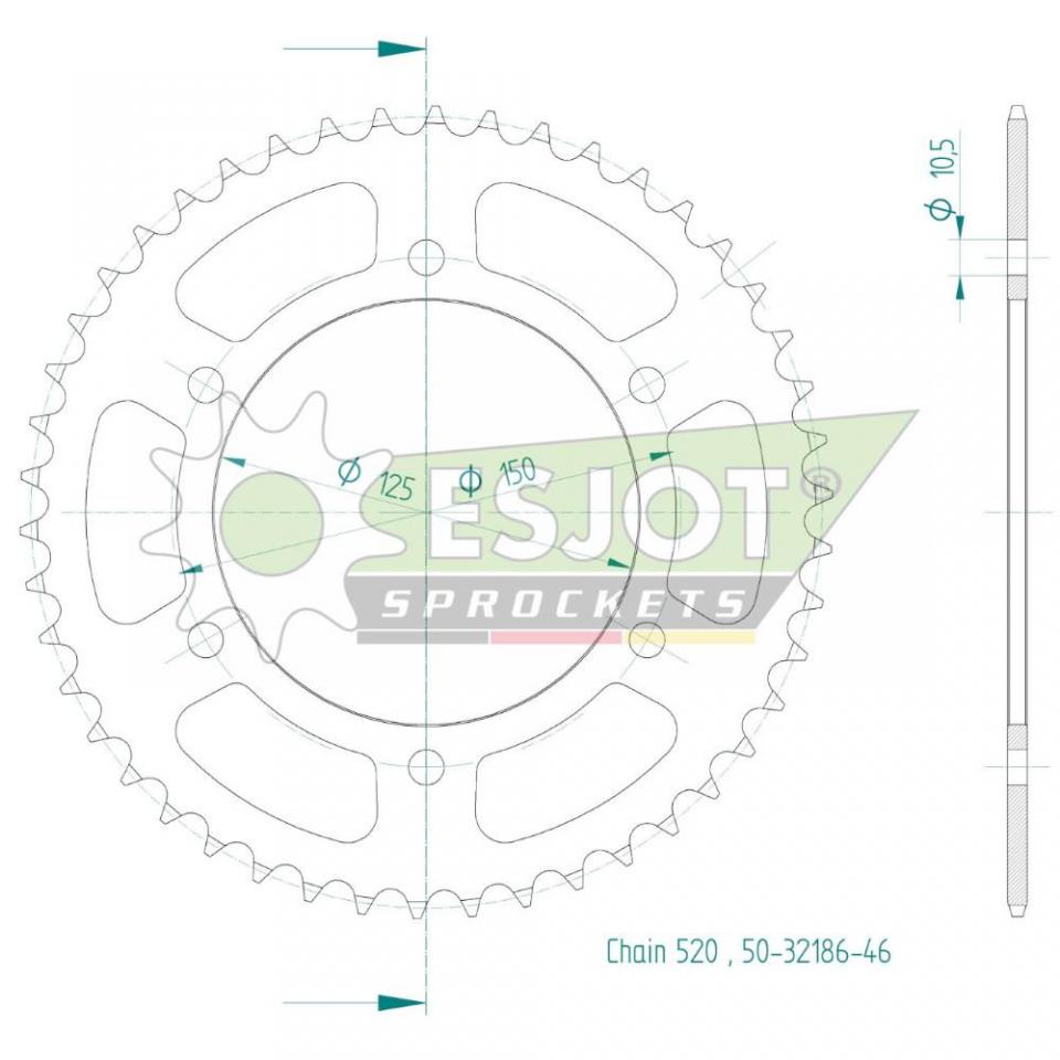 Couronne de transmission Esjot pour Moto Benelli 700 TRK 702 2023 à 2025 Neuf