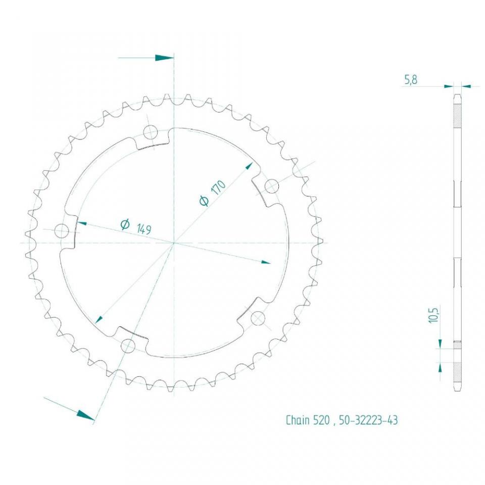 Couronne de transmission Esjot pour Moto Zontes 350 T 2023 à 2024 Neuf