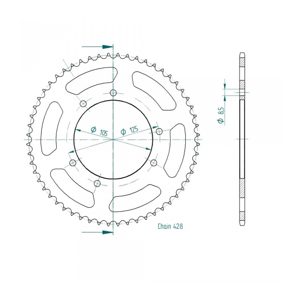 Couronne transmission IGM pour moto Derbi 125 Senda Sm 2004 à 2009 50 dent Occas