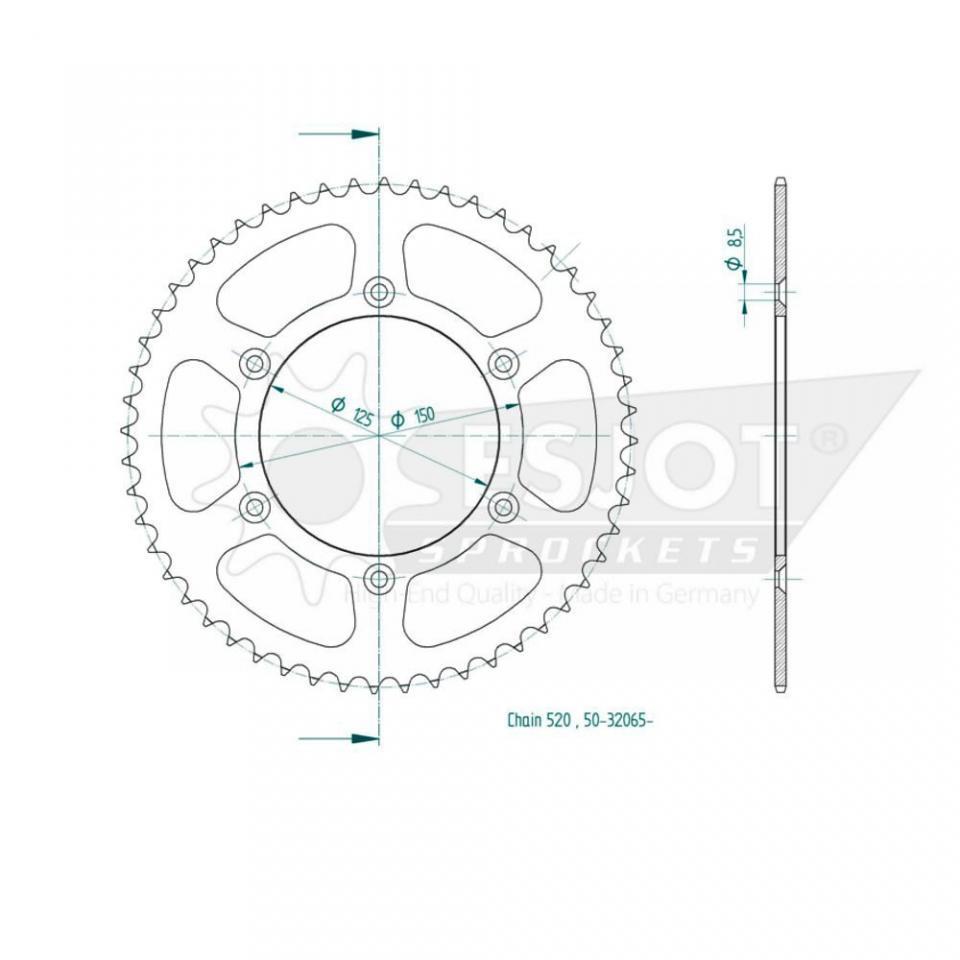 Couronne de transmission Esjot pour Moto Husqvarna 700 Vitpilen 701 A2 2018 à 2020 Neuf