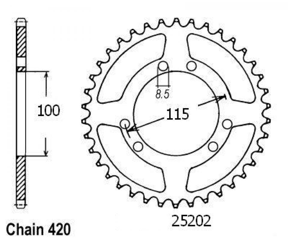 Couronne de transmission Sifam pour Moto Gilera 50 GSM 1998 à 2001 46 dents Ø100mm Neuf