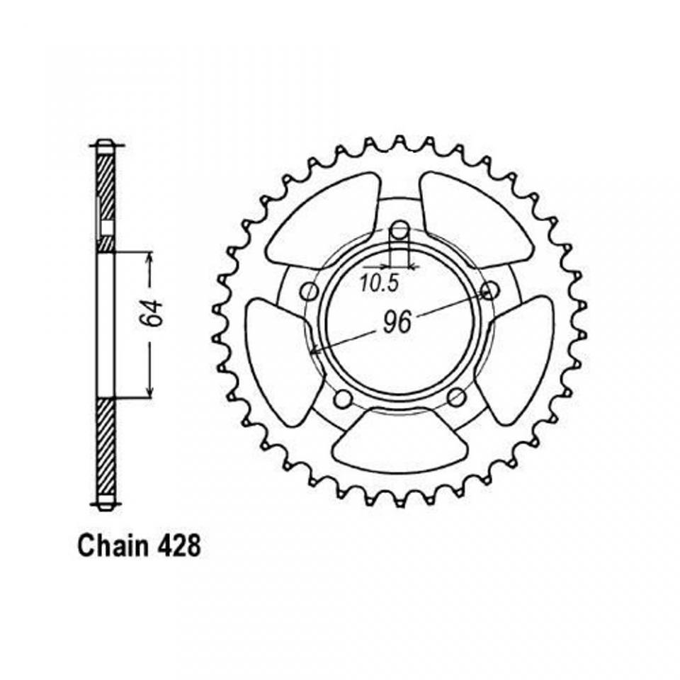 Couronne de transmission Générique pour Moto Honda 125 Xl R 1982 à 1989 Neuf