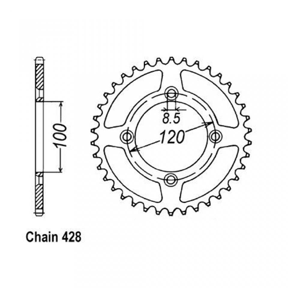 Couronne de transmission Sifam pour Moto Yamaha 85 YZ grandes roues 2002 à 2018 Neuf