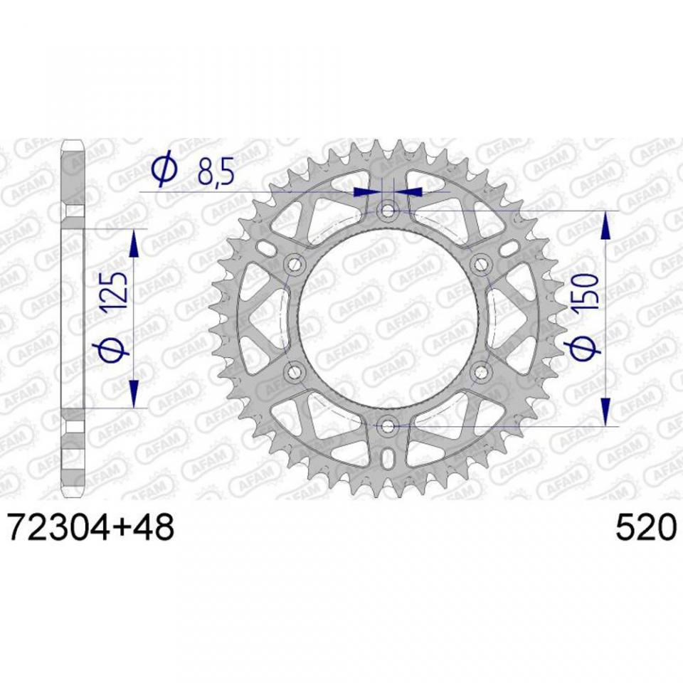 Couronne de transmission Afam pour Moto KTM 360 SX 1991 à 2011 72304 Neuf en destockage