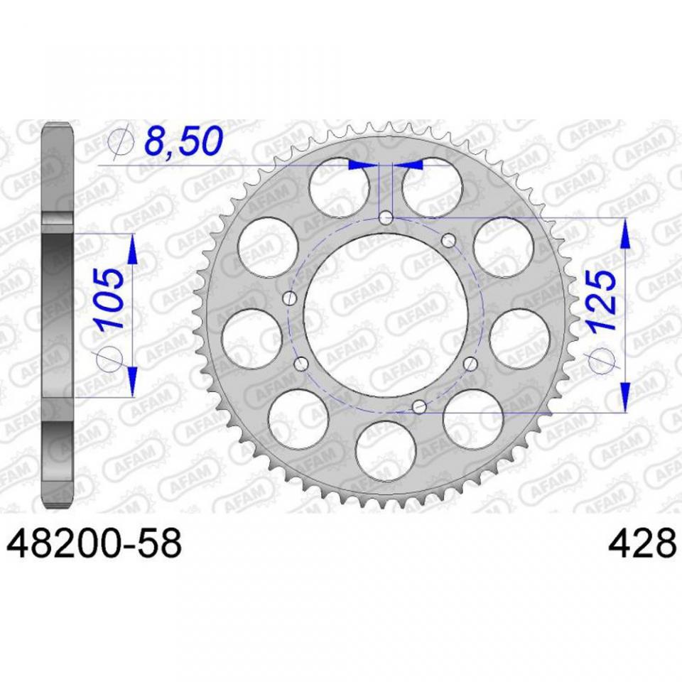 Couronne de transmission Afam pour Moto HM 50 CRM 2003 à 2013 48200 Neuf en destockage