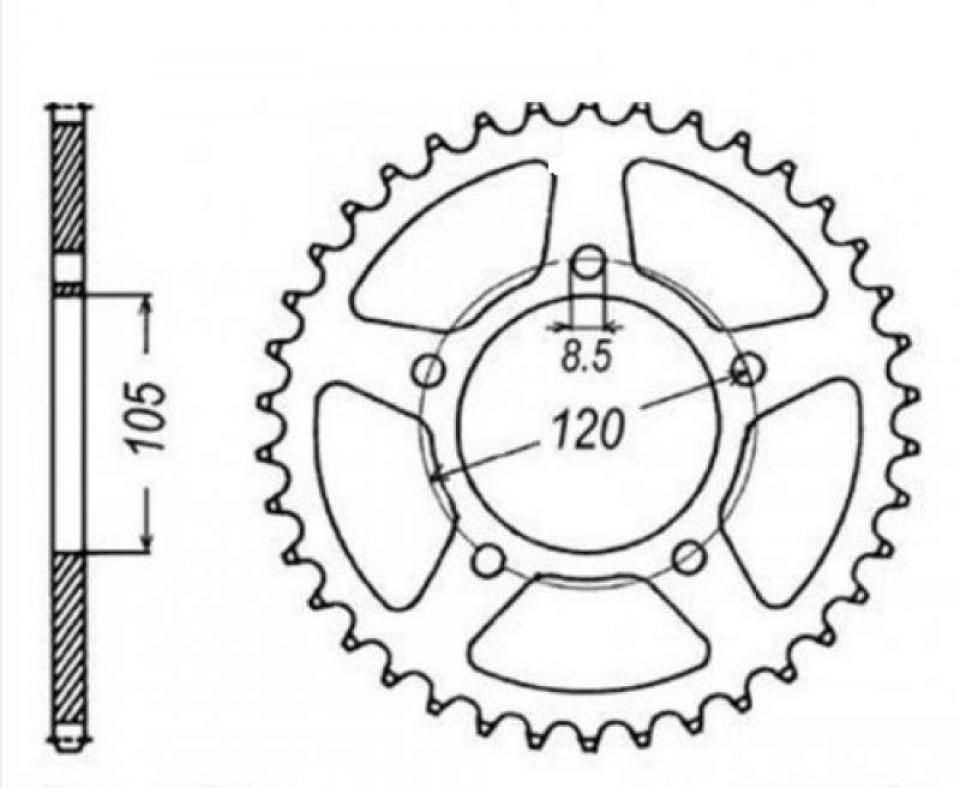 Couronne de transmission pour Moto Generic 50 Trigger X Enduro 2006 à 2012 Neuf