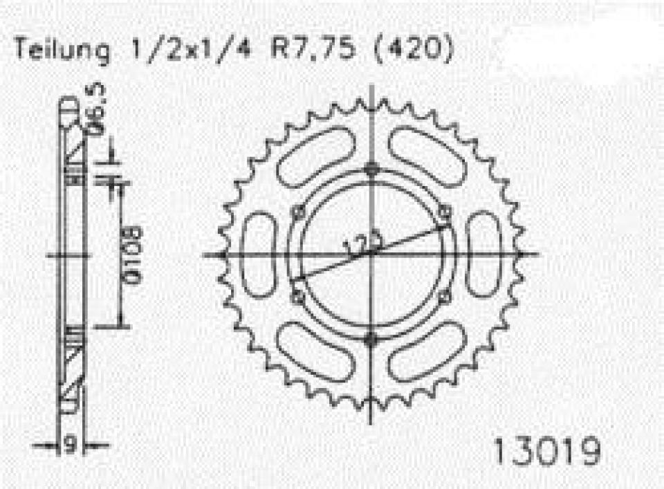 Couronne de transmission Sifam pour Moto Derbi 50 GPR 1997 à 2003 52 dents pas 420 Neuf