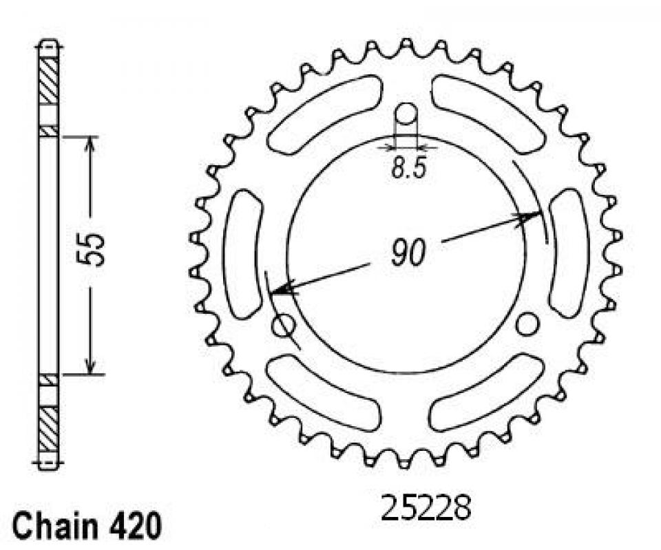 Couronne de transmission Sifam pour Moto Rieju 50 Rs2 Matrix - Ajp 2003 à 2010 Neuf