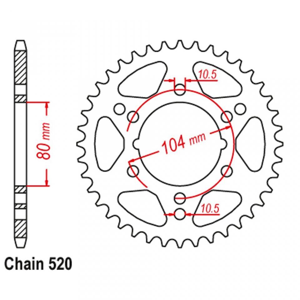 Couronne de transmission JT Sprockets pour moto Kawasaki 636 ZX6R 2003-2004 JTR1478.40 / 40dts P520 Al 80 Neuf