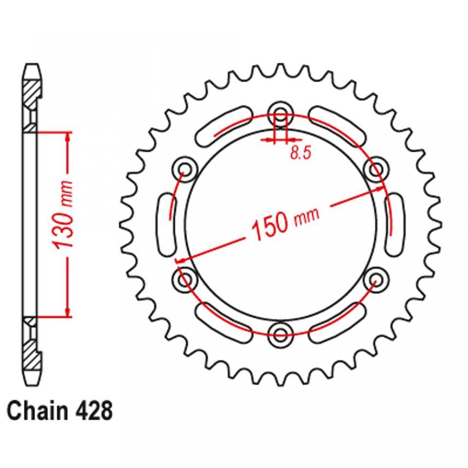 Couronne de transmission JT Sprockets pour moto Honda 125 XLR R 1998-2002 JTA1249.51 / 51dts P428 Al130 Neuf