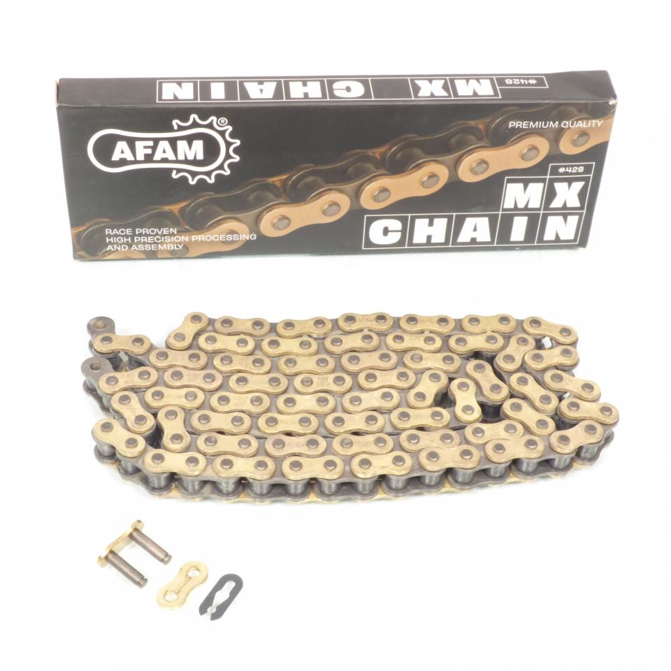 Chaîne de transmission 112 maillon pas 428 Afam pour moto A428MX-G 112L Neuf