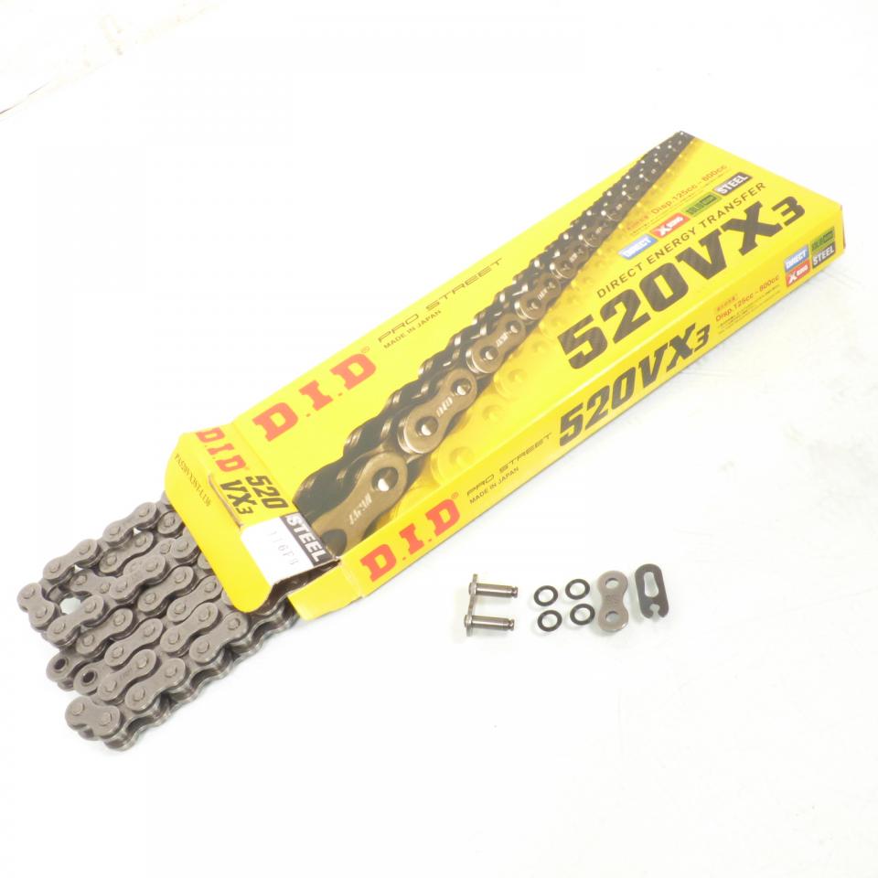 Chaîne de transmission pour moto Beta 200 Rr 2T 2019 à 2024 pas 520 x 116L Neuf