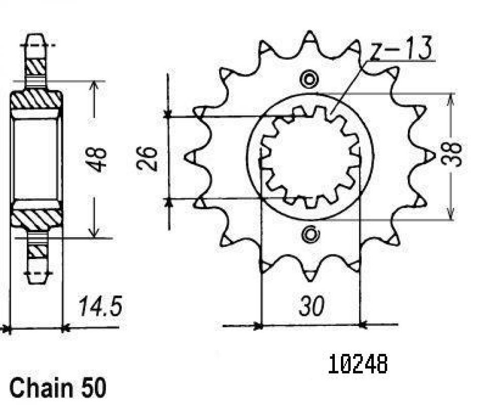 Pignon de sortie de boite Esjot pour Moto Honda 750 Cbx F 1984 à 1987 16 dents pas 530 Neuf