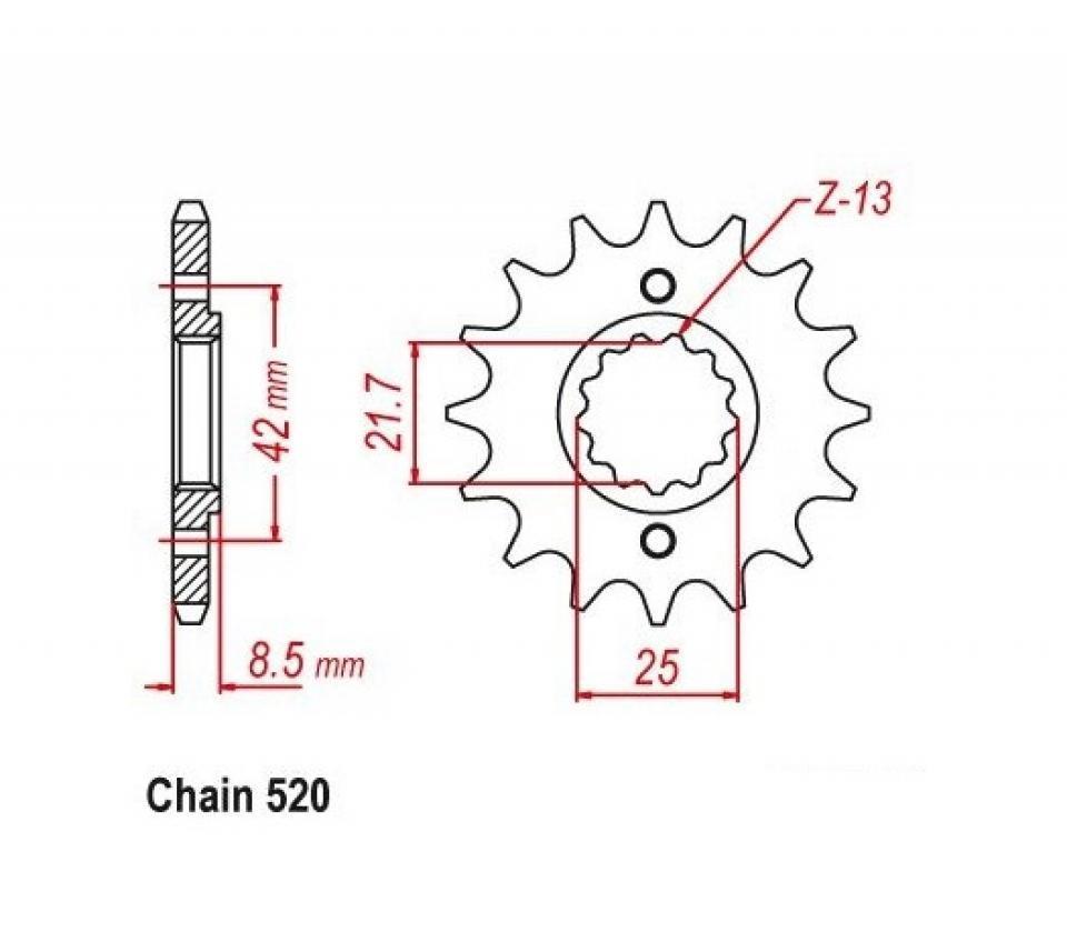 Pignon de sortie de boite Esjot pour Moto Suzuki 500 GS 2001 à 2007 JTF516 / 16 dents pas 520 Neuf