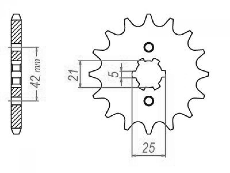 Pignon de sortie de boite Esjot pour Moto Kawasaki 250 Kdx D Us 1991 à 1995 14 dents pas 520 type 569 Neuf