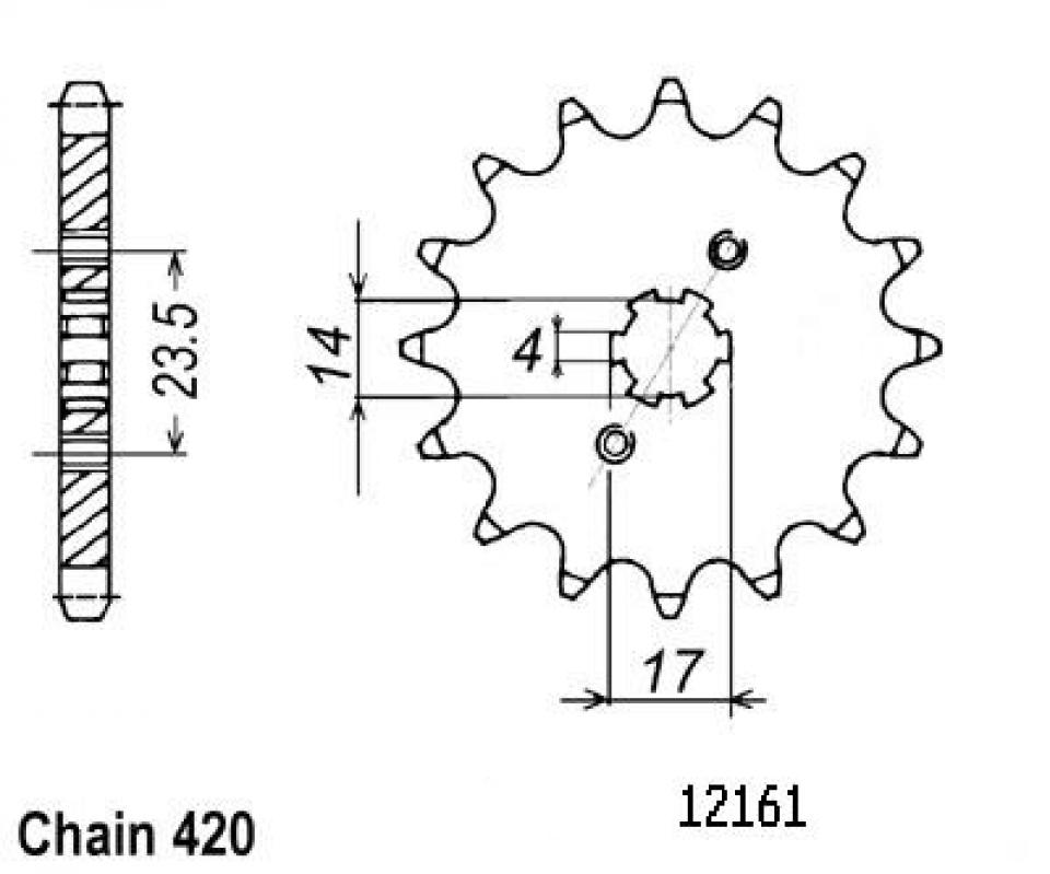 Pignon de sortie de boite Sifam pour Moto Derbi 50 GPR R 2009 à 2016 11 dents pas 420 Neuf