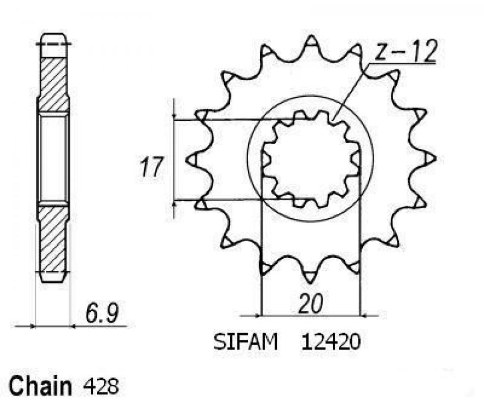 Pignon de sortie de boite Sifam pour Auto Neuf