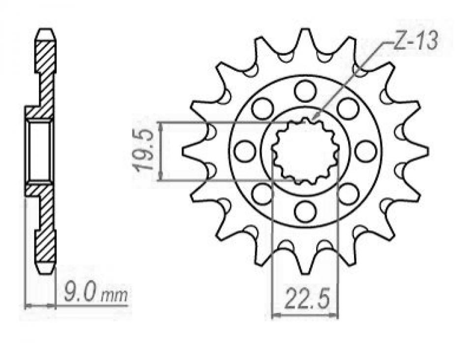 Pignon de sortie de boite Sifam pour Moto Suzuki 250 Rm-Z 4T Fi 2013 à 2021 Neuf