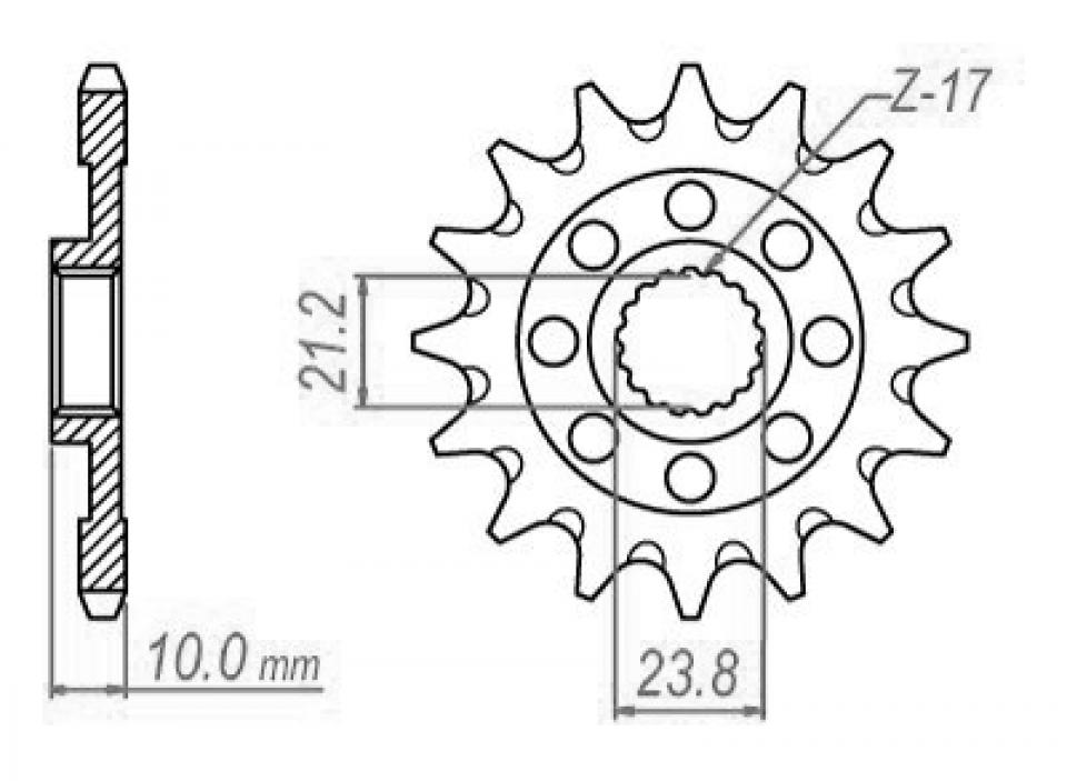 Pignon de sortie de boite Sifam pour Moto Suzuki 450 Rm-Z 4T 2013 à 2023 13 dents pas 520 Neuf