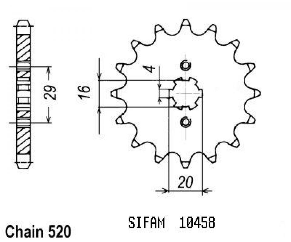 Pignon de sortie de boite Sifam pour Auto Neuf