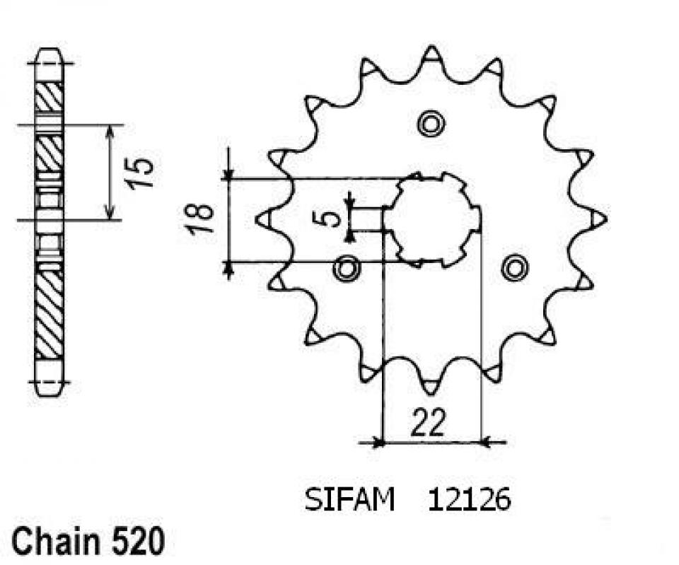 Pignon de sortie de boite Sifam pour Auto Neuf