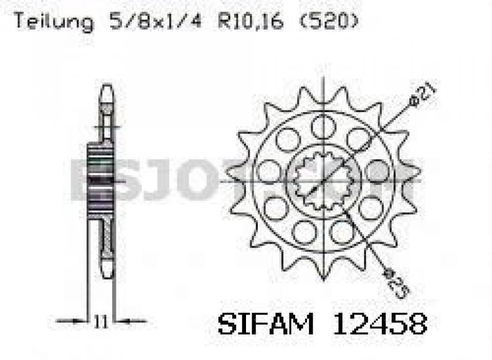 Pignon de sortie de boite Sifam pour Moto Aprilia 550 SXV 2006 à 2014 16 dents pas 520 Neuf