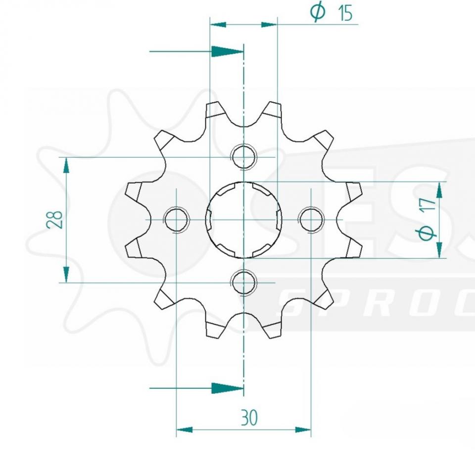 Pignon sortie de boite Esjot pour Honda 50 Z Monkey 1979 à 1986 12x420 Neuf