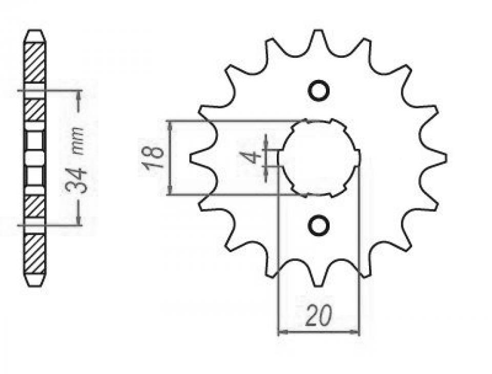 Pignon de sortie de boite Esjot pour Moto Daelim 125 Vc S 1996 à 1999 13 dents pas 428 Neuf